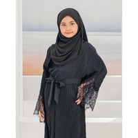 SIPO – robe longue plissée en dentelle, manches à volants, couleur unie, style arabe, pour bébé fille, Abaya, robe musulmane, 2023