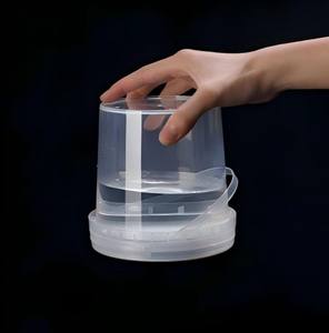 Balde de Plástico Transparente Simples Estilo Americano para Vinho e Cerveja com Tampa, disponível em 150/300/500ml/1L/1.2L/1.5L/2L/3L/4L/5L/6L - Product Image 4