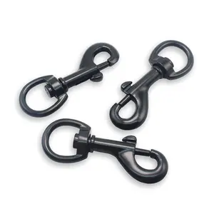 Heavy Duty Eye Bolt Snap Hook Glossy Black Swivel Clasp Dog Horse Lead Hook Metal Swivel Snap Hook For Dog Leash