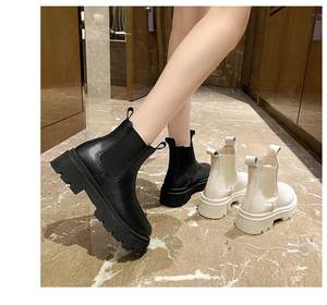 Commercio all'ingrosso autunno inverno di alta qualità della piattaforma di moda <span class=keywords><strong>Beige</strong></span> Punk stivaletti per le donne nero Platform stivaletti - Product Image 3