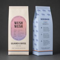 Bolsa de café con fuelle inferior y bolsillo con cremallera, tipo stand-up con válvula para café de especialidad