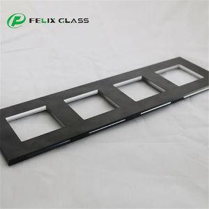 High Quality Polish Edge CNC Drilling Hole Low Temperature Paint 4 Gang <b>Socket</b> Tempered Glass for Wall Switch - Product Image 3