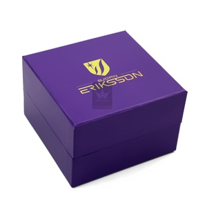 Boîte cadeau de luxe personnalisée de forme carrée pour montre, en papier d'art, avec estampage à chaud et gaufrage, pour bijoux, lunettes, en matériau recyclé - Product Image 4