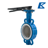 Vanne papillon à levier, corps en fonte ductile, disque en acier inoxydable SS304, siège en PTFE, commande manuelle, PN16/CLASSE 150LB/5K/10K