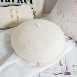 Béret d'artiste unisexe de haute qualité 100% laine, broderie personnalisée, couleur unie, écologique, réglable, pour les fêtes et les occasions décontractées - Product Image 5