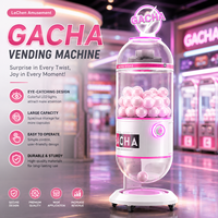LeChen Distributeur de capsules à monnayeur pour machine de jeu d'arcade, mini, personnalisable, pour enfants, en métal et acrylique, avec jouets et chewing-gum en capsules anglaises