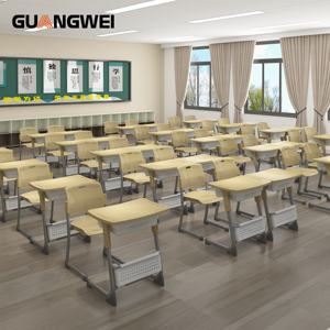 طاولة وكرسي مدرسي حديث بمقعد واحد قابل لتعديل الارتفاع، مصنوع من البلاستيك الصديق للبيئة، مناسب لدراسة وكتابة الطلاب المراهقين - Product Image 1