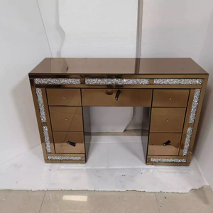 Di qualità superiore di lusso sette cassettiere illuminato moderno rovere vanità tavolo per camera da letto appartamento bagno su misura cina - Product Image 1