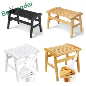 Multi-color Bamboo Shower Bench Wooden Shower Stool With Waterproof And Nonslip Bamboo Shower Stool For Bathroom And Living Room