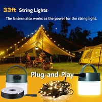 Lanterne solaire multifonctionnelle de camping avec lumière de nuit, type C, transformateur SOS, guirlande lumineuse suspendue 10m