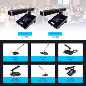 Hệ thống micro hội nghị có dây mạng Kỹ Thuật Số Màn hình IPS 3.5 inch với cuộc họp bỏ phiếu thảo luận về theo dõi <span class=keywords><strong>camera</strong></span> - Product Image 3