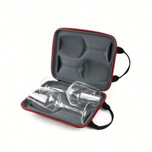 Estuche Portátil Personalizable de EVA para Copas de Vino, Resistente a Impactos, Bolsa para Botella de Vino Tinto con Estilo Inglés y Color Personalizado - Product Image 1