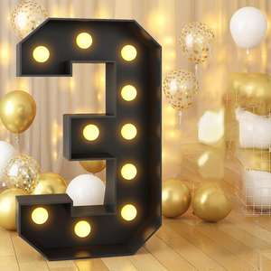 Große <span class=keywords><strong>LED</strong></span>-Leuchtbuchstaben und -Zahlen 4 Fuß Batteriebetrieben Dekoration Werbung Innenbereich - Product Image 4