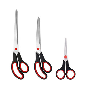 Stainless Steel Office Scissors 3 Piece Set Straight Head Black Handle Home Use Paper Cutting - Product Image 1