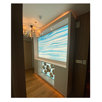 Feuilles de plastique acrylique en pierre translucide bleue Panneaux muraux Onyx en marbre pour la décoration murale