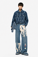 Costume pour femme à motif géométrique, vente en gros, veste en jean pour femme, ensemble en jean