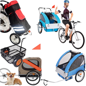 Aama-Zon Hot Bán ráp hai bánh xe đạp Trailer cho pet Kid Giao thông vận tải tùy chỉnh OEM hỗ trợ Dog Pet con vận chuyển giỏ hàng - Product Image 1