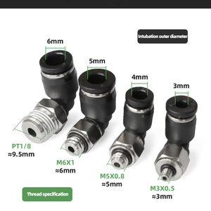 <span class=keywords><strong>PL</strong></span>系列黑色快速耦合器气动配件空气软管连接器 - Product Image 4