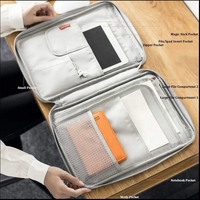 Porte-documents A4 étanche avec fermeture éclair couverture en PVC 60 Pages intérieures couverture rigide organisateur de bureau pour iPad stylo cahiers sacs de voyage