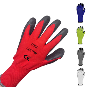 Guantes de trabajo recubiertos de látex para el mercado de Canadá y <span class=keywords><strong>Australia</strong></span>, 15 manómetros, tejidos de fábrica, inmersión - Product Image 1