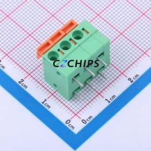 DB142R-5.08-3P-GN Spring Terminal Block Bent Lead Through Hole,P=5.08mm Connector 1x3P 5.08mm Green 3P - Product Image 1