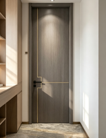 Porte intérieure moderne en composite WPC PVC imperméable, porte en polymère imitation bois pour chambre, appartement, hôtel, usage résidentiel