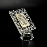 Usine pas cher en gros cristal artisanat islamique avec des mots d'or bricolage personnalisé mini cristal quarn livre cadeaux pour mariage