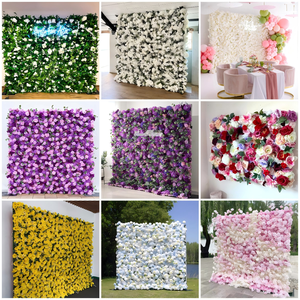 8x8 ft vải nền trang trí đám cưới hoa mẫu đơn nhân tạo <span class=keywords><strong>Rose</strong></span> 3D Hoa Tường - Product Image 6