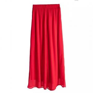Moda mujer Casual gasa pantalones de pierna ancha tamaño grande suelto sólido blanco banda elástica cintura alta ropa femenina pantalones de gran tamaño - Product Image 1