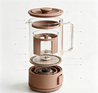 Bouilloire électrique numérique portable en verre, base rotative à 360 degrés, capacité de 600 ml, arrêt automatique pour la cuisine domestique