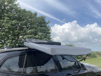 Tente de douche portable en aluminium et toile imperméable avec bande LED intégrée pour camping extérieur, utilisation latérale de voiture, bain et toilettes