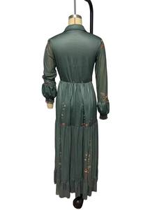 <span class=keywords><strong>Abiti</strong></span> Lunghi da Donna con Maniche Lunghe e Stampa, Colletto Alto <span class=keywords><strong>Senza</strong></span> Cintura, Moda Sehe - Product Image 3