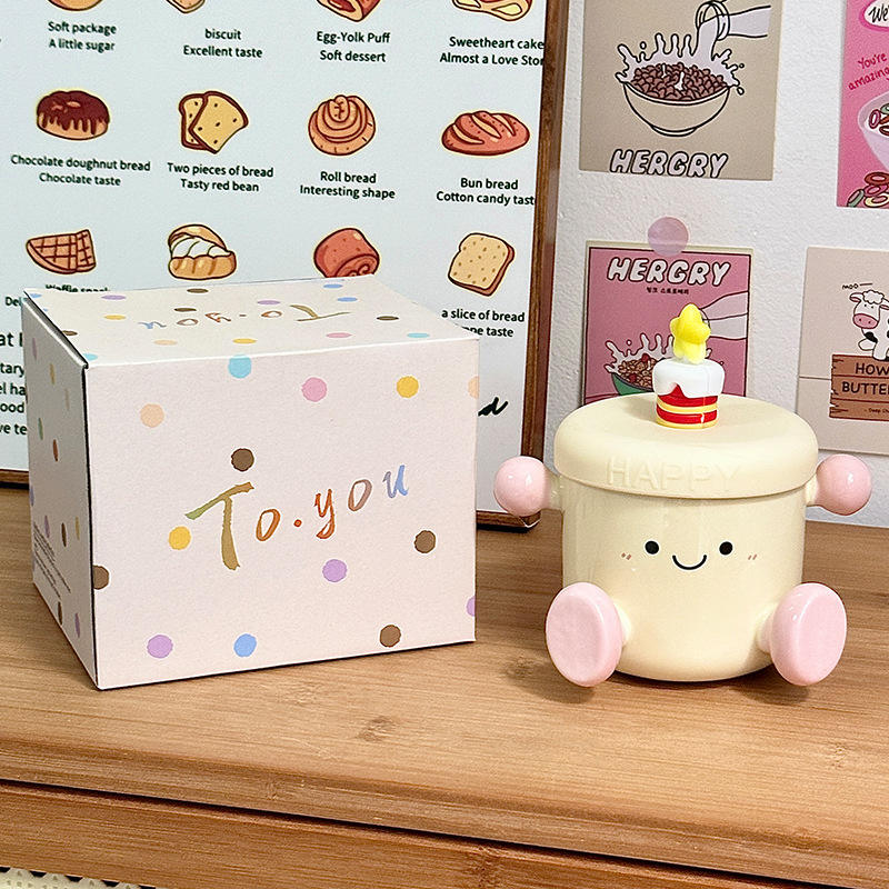 [Emballage en boîte de couleur] Jouet en peluche Happy - Rose