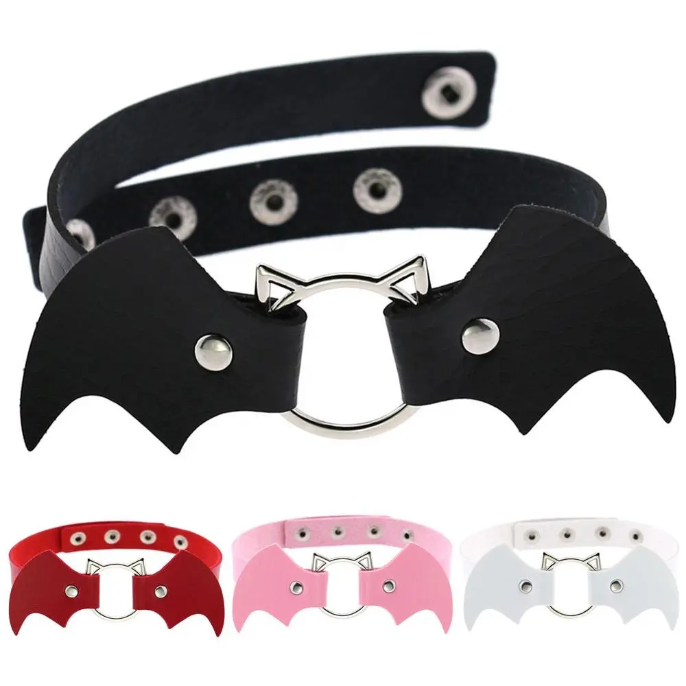 Punk Gothic Bat Wings Vampire Leather Collar Bondage Halloween Christmas Choker Necklace