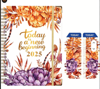 Carnets personnalisés à spirale A4/A5 avec couverture dorée, 50 feuilles, pour entreprise, collection 2026-2027