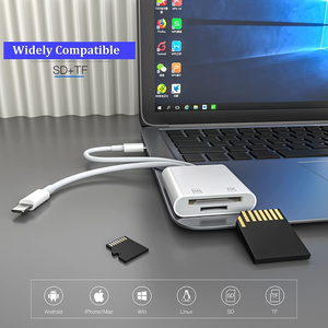 Lecteur de cartes, adaptateur de carte SD/TF USB-C, lecteur multi-cartes à double emplacement, compatible Plug and Play avec iOS et Android - Product Image 3