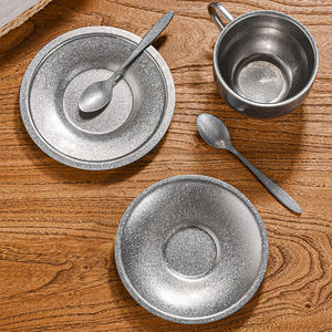 Tazas de café de metal esmerilado de doble pared, acero inoxidable 304, pulido vibratorio, juego de tazas para espresso, capuchino y latte para barista de cafetería - Product Image 6