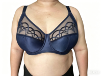 Soutien-gorge Grande Taille à Couvrance Totale, Bretelles Réglables, Dentelle de Soie Sexy, Motif Uni, Armatures, Effet Push-Up Fin, Maille à Pois – Meilleure Vente
