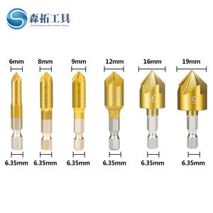 ชุดเครื่องมือขัดแต่งไม้แบบห้าใบมีดข้ามพรมแดน ด้ามจับหกเหลี่ยม เคลือบไทเทเนียม พร้อมเครื่องมือลบคม และเครื่องมือเจาะรูอัตโนมัติ - Product Image 5