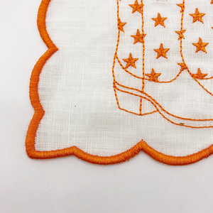 Servilleta de Tela Cuadrada para Cóctel, Hecha a Mano, 100% Lino, Moderna y Personalizada, 15x15cm, Bordada y <span class=keywords><strong>con</strong></span> Borde Festoneado, para Uso Diario, de Alta Calidad - Product Image 2