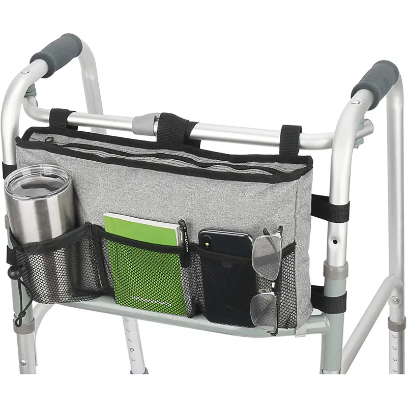 Venda quente Durável Impermeável Pendurado Cadeira De Rodas Side Storage Bag Armrest Pouch Fits Poltrona E Walker Organizer