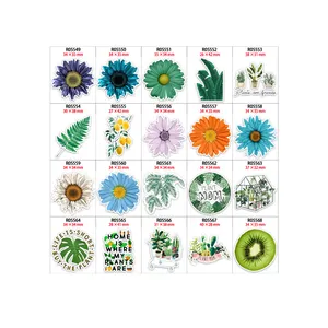 50PCS树脂平面平背树脂凸圆形盆栽绿色植物花卉水果设计卡哇伊发弓