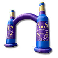 Arche gonflable sculpturale 3D créative avec deux piliers en forme de bouteille de vin, arche gonflable originale pour la décoration d'entrée d'événements marketing