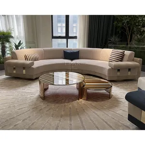 New design Elegant Sofa with Crystal Steel Hardware Accents:designer Customizable modular sofa modular sectional sofa