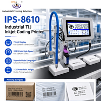 Máquina de Codificación Industrial por Inyección de Tinta TIJ IPS-8610 con Transportador, Impresora de Fecha de Caducidad y Número de Lote en Línea para Botellas y Bolsas de Plástico
