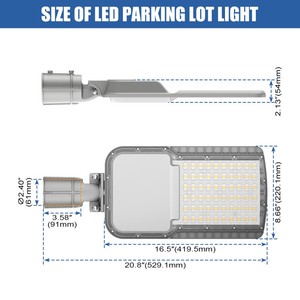ไฟถนน LED NGT 5000K แสงเดย์ไลท์ IP65 ตัวเรือนอะลูมิเนียมอัลลอยด์ พร้อมเซ็นเซอร์ตรวจจับแสง สำหรับใช้ภายนอกอาคาร เหมาะสำหรับถนนและลานจอดรถ - Product Image 3