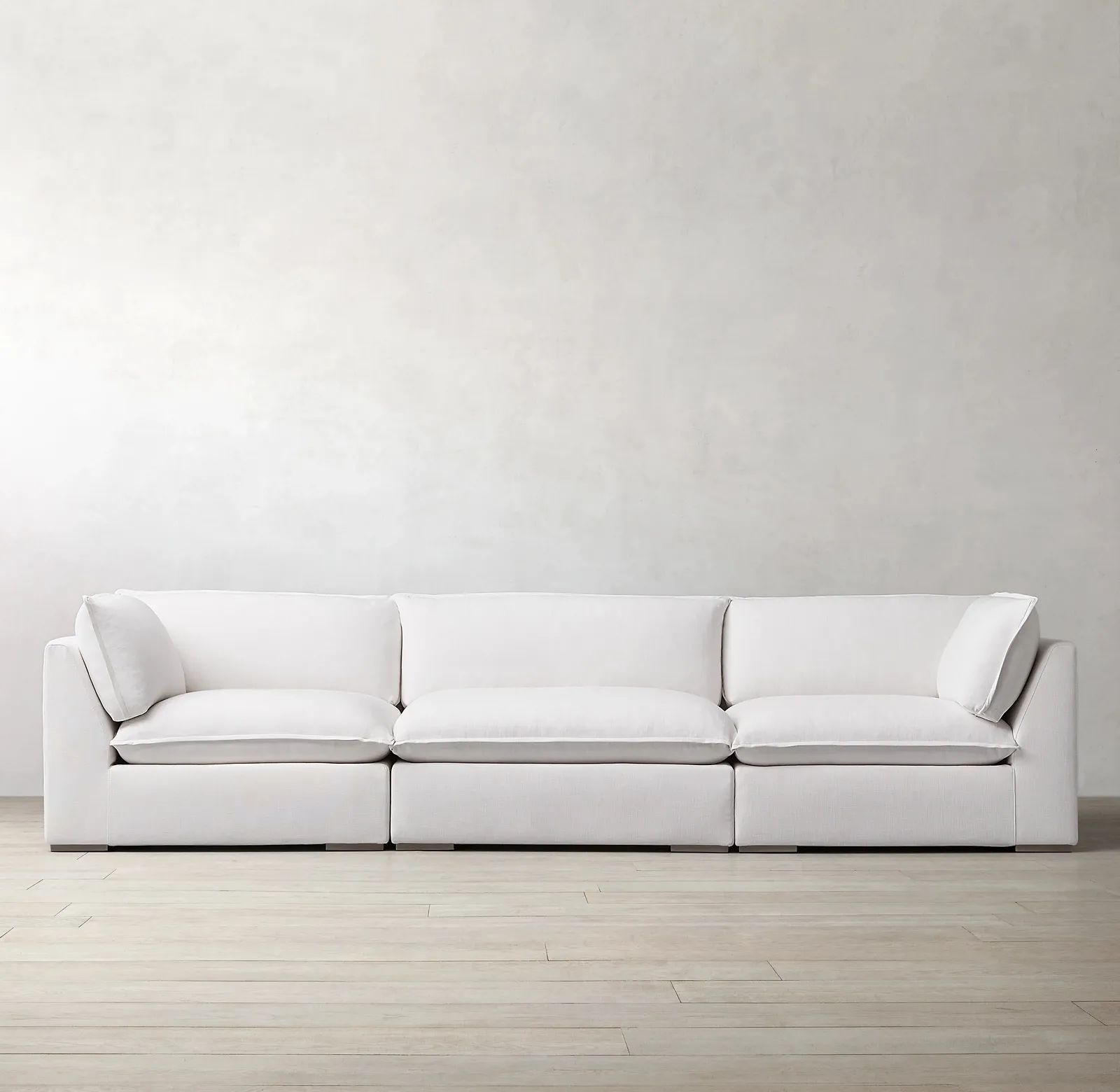 Desainer Costera Set Sofa Modular pelapis kain Linen Modern Sofa dengan bagian lengan lancip putih