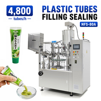 Machine de remplissage et de scellage entièrement automatique pour tubes en plastique de pâte alimentaire et de wasabi, certifiée CE NFS-80A, avec fonction de codage de date