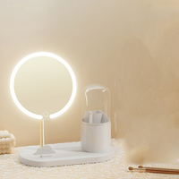 Miroir de maquillage personnalisable haute définition avec lumière LED, adapté à un usage domestique, aux dortoirs étudiants, aux bureaux, aux ordinateurs de bureau
