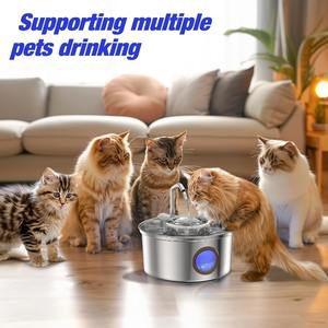 Fuente de agua LED de apagado automático para gatos y perros, alimentador de agua de plástico para mascotas con fuente de alimentación de carga, diseño de cuenco de flores - Product Image 5